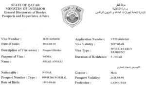 How Much Is Qatar Working Visa